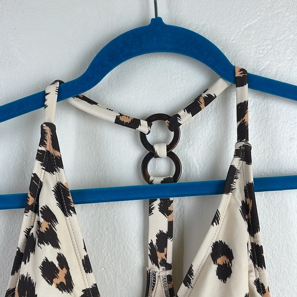 kona Sol Cheetah Print Medium Coverage One Piece Swim Suit Size L - Picture 3 of 12